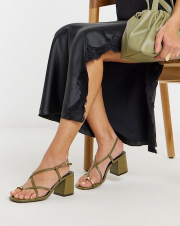 Paola Hardware Detail Toe Loop Heeled Sandals - Extra Wide Fit (EEE)