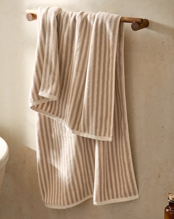 Yard Hebden Stripe Cotton Towel - Natural