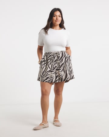 Simply Be Faded Zebra Print Linen Short