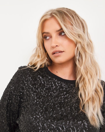 Black Sequin Sweatshirt