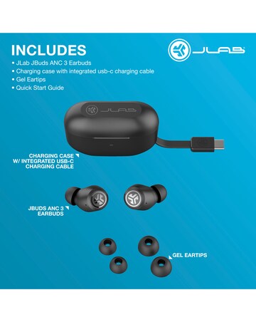 JLab JBuds ANC True Wireless Earbuds - Black