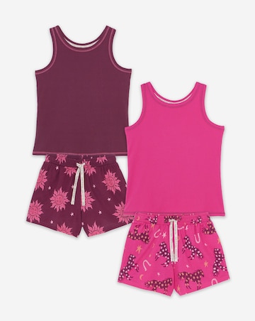 Pretty Secrets (2 Pack) Ribbed Pyjama Short Sets