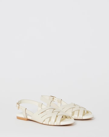 Luz Leather Woven Peep Toe Slingback Sandals - Extra Wide Fit (EEE)