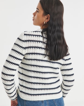 Simply Be Stripe Crew Neck Cardigan