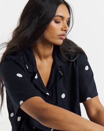 Spot Print Boxy Half Sleeve Shirt
