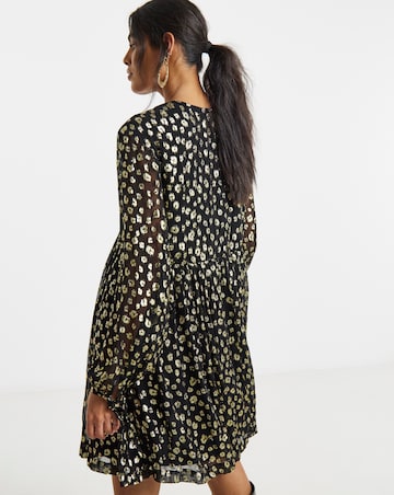 Simply Be Gold Animal Jacquard Smock Dress