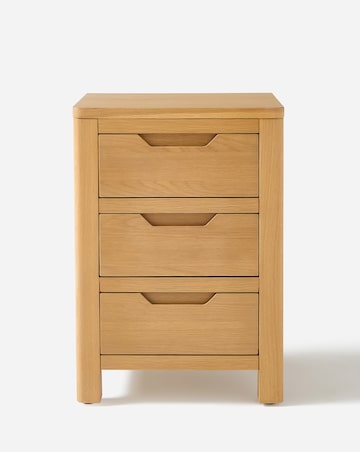 Lorcan Ready Assembled Wooden 3 Drawer Bedside