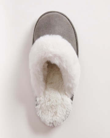 Elyse Faux Fur Mule Slippers Wide E Fit Simply Comfort