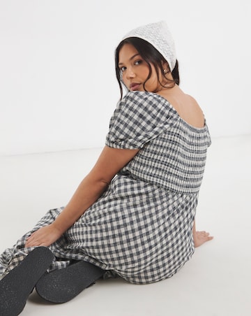 Gingham Linen Dress