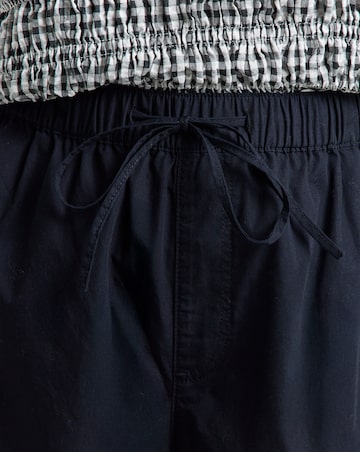 Simply Be Black Tie Waist Cotton Poplin Barrel Leg Trouser