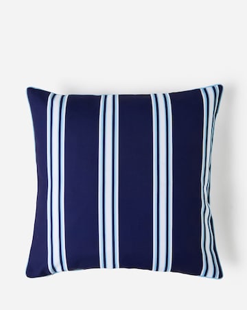 Tile Print Outdoor Cushion with Striped Reverse