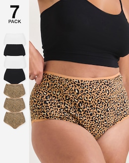 Pretty Secrets (7 Pack) Cotton Full Fit Knickers Animal Print