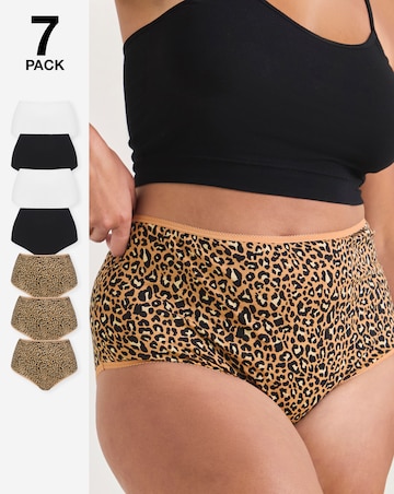 Pretty Secrets (7 Pack) Cotton Full Fit Knickers Animal Print