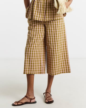 Brown and Pink Gingham Cullottes