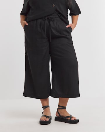 Tie Waist Linen Mix Culottes
