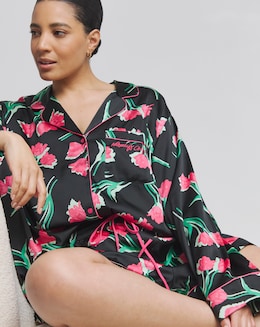 Nobodys Child Satin Revere Long Sleeve Shortie PJ Set