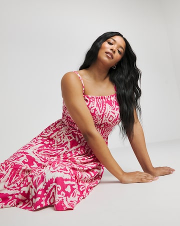 Shirred Bandeau Mini Beach Dress