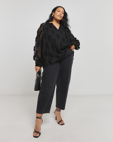 Sheer Volume Dobby Blouse