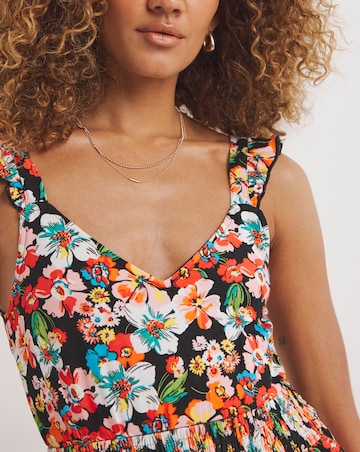 Joe Browns Jersey Shirred Floral Jumpsuit