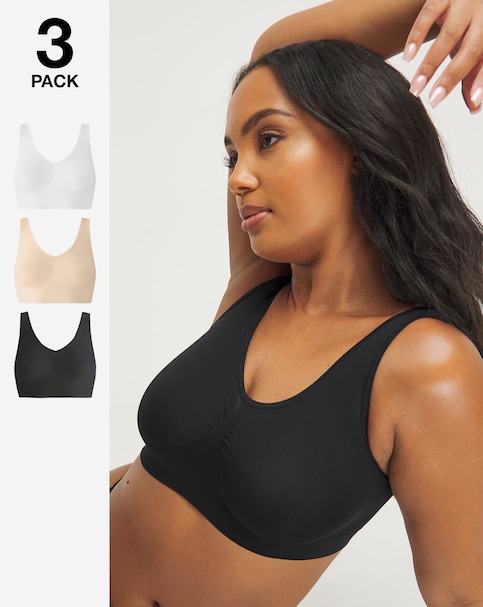 Pretty Secrets (3 Pack) Comfort Tops (Fits A-D) Black/White/Blush