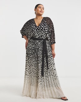 Joanna Hope Ombre Spot Pleated Dress