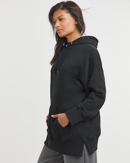 Black Longline Hoodie