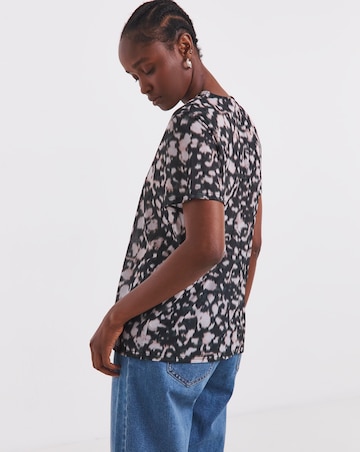 Simply Be Black Blur Print Mesh Relaxed Fit T-Shirt