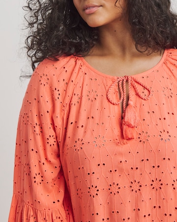Beach To Beach Broderie Mini Beach Dress