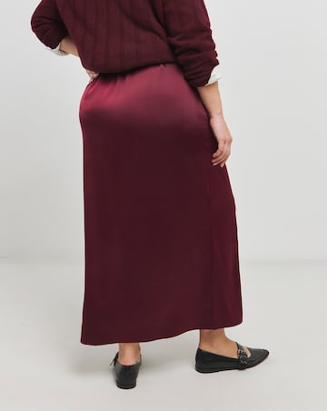 Burgundy Satin Maxi Skirt
