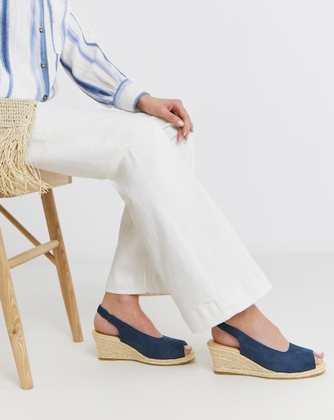 Marlow Peep Toe Espadrille Wedge With Slingback - Extra Wide Fit (EEE)