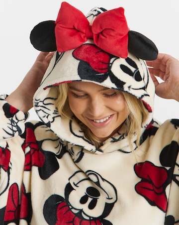 Minnie Mouse Bow Detail Fleece Hooded Lounge Dress