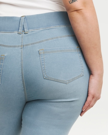 Simply Be Light Wash Pull On Capri Jegging