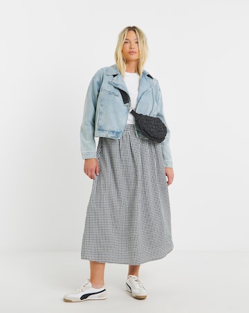 Simply Be Light Wash Denim Biker Jacket