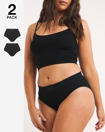 Sloggi 2Pack Double Comfort Cotton Tai Knickers Black