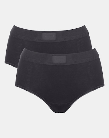 Sloggi 2 Pack Cotton Double Comfort Maxi Knickers Black