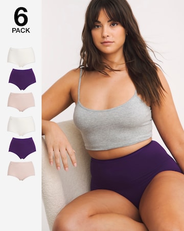 Sloggi (6 Pack) Basic Maxi Cotton Knickers Purple Mix