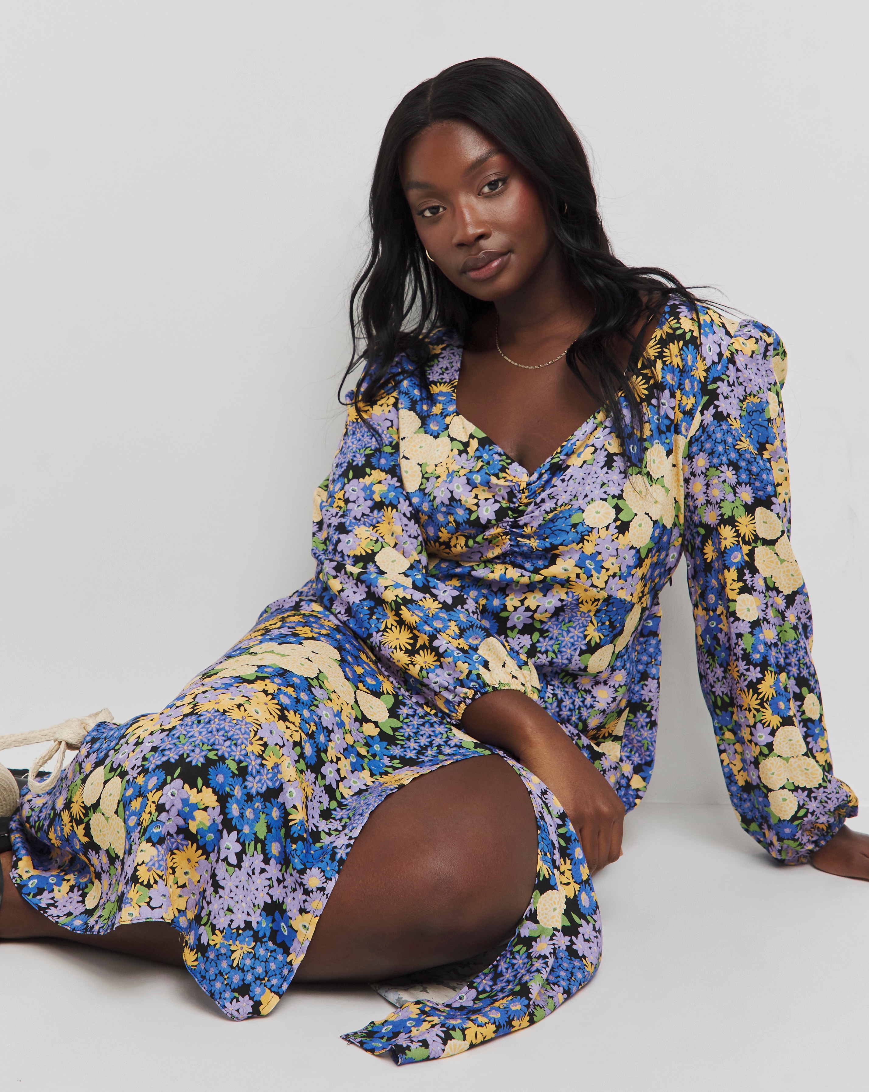Vintage long sleeve midi dress hotsell