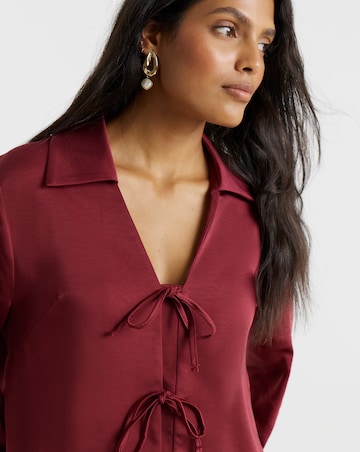 Flounce London Satin Tie Detail Blouse
