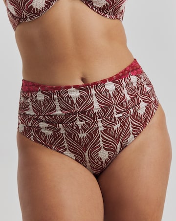 High Waist Tummy Control Ikat Print Bikini Bottoms