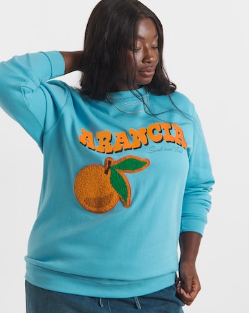 Blue Arancia Boucle Sweatshirt