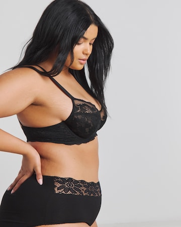 Pretty Secrets (2 Pack) Katie Lace Full Cup Wired Bras (B-G) Black/White