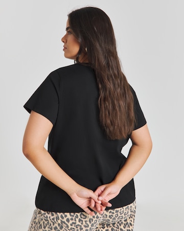 Black Bow Cut Out T-Shirt