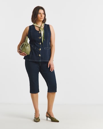 Simply BeIndigo Statement Button Denim Top Co Ord
