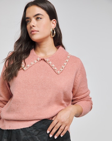 Joanna Hope Embellished Collar Knit Jumper