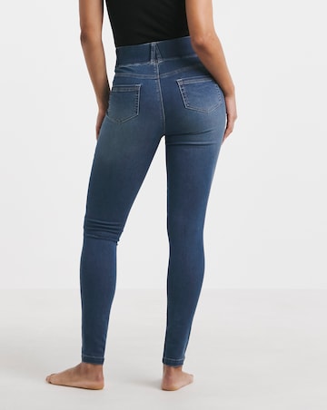Mid Wash Stretch Skinny Pull On Jeggings