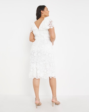 Joanna Hope Ivory 3D Lace Midi Dress