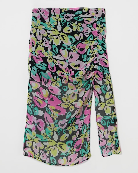 Simply Be Georgette Floral Gathered Midi Skirt