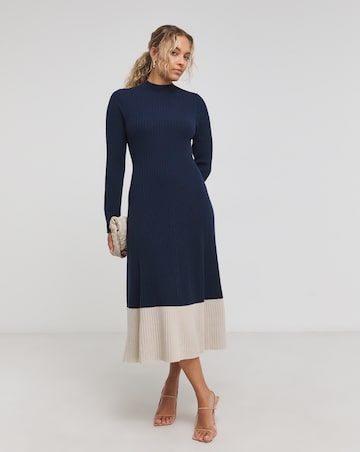 Tommy Hilfiger Wool Cash Colourblock Sweater Dress