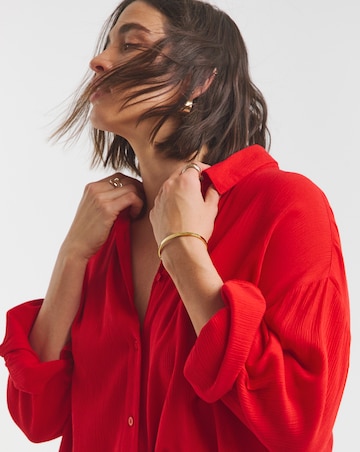 Simply Be Scarlet Crinkle Shirt