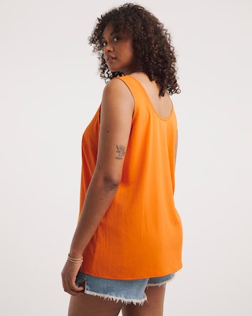 Orange Lightweight Scoop Neck Vest Top